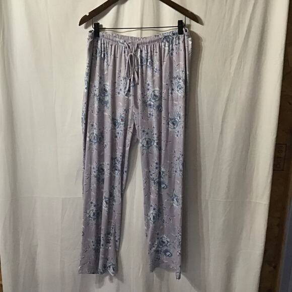 FN by Flora Nikrooz Lavender Floral Lounge Set Pajamas XL Soft Comfy - Picture 3 of 9